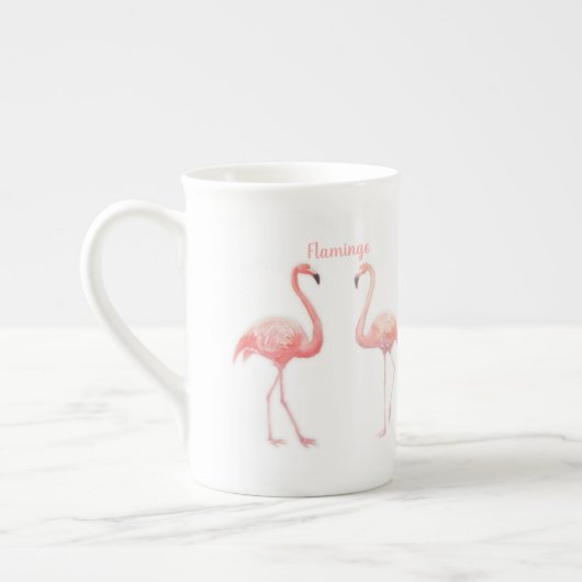 Fairy Tale voor twee flamingo tropische ventilator Porselein Kop (Links)
