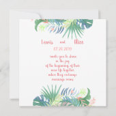 Fairy Tale voor twee flamingo tropische ventilator Save The Date (Achterkant)