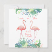 Fairy Tale voor twee flamingo tropische ventilator Save The Date (Voorkant)