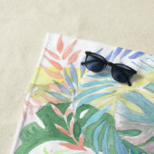 Fairy Tale voor twee flamingo tropische ventilator Strandlaken (In situ)