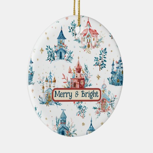 Fairy‑Tale Watercolor Christmas Pattern Ornament (Rechts)