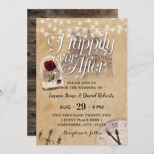 Fairy Tale Wedding  Castle Roos Dome Kaart (Voorkant / Achterkant)