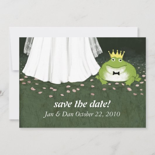 Fairy Tale Wedding Frog Prince Save the Date (Voorkant)