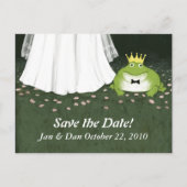 Fairy Tale Wedding Frog Prince Save the Date Funny Aankondigingskaart (Voorkant)