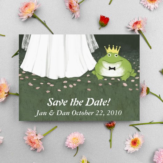 Fairy Tale Wedding Frog Prince Save the Date Funny Aankondigingskaart