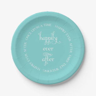 Fairy Tale Wedding Gelukkig Aqua Paper Bord