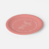 Fairy Tale Wedding Gelukkig koraalpapier Bord (Gekanteld)