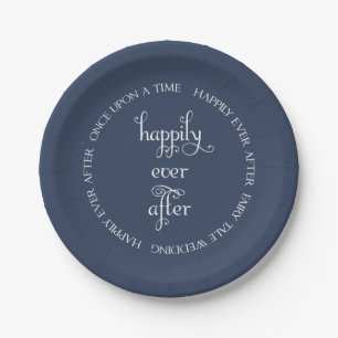 Fairy Tale Wedding Gelukkig Navy Blue Paper Bord