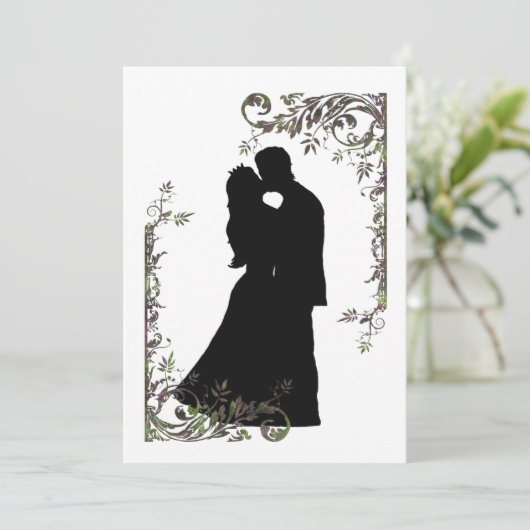 Fairy Tale Wedding Invitation - Custom Black - Iri Kaart (Staand voorkant)
