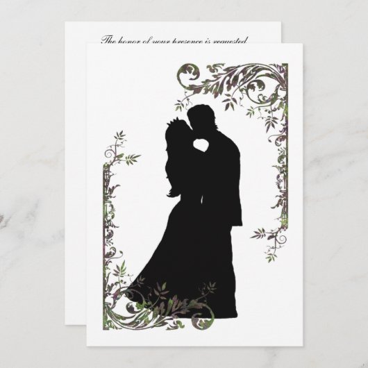 Fairy Tale Wedding Invitation - Custom Black - Iri Kaart (Voorkant / Achterkant)