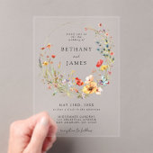 Fairy Tale Wildflower Wedding Acryl Uitnodigingen (Insitu (Draagbaar))