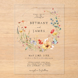 Fairy Tale Wildflower Wedding Acryl Uitnodigingen