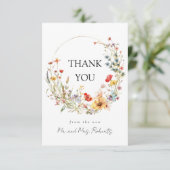 Fairy Tale Wildflower Wedding Bedankkaart (Staand voorkant)