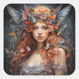 Fairy Tale Woman Vierkante Sticker