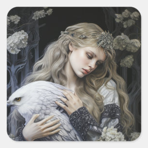 Fairy Tale Woman Vierkante Sticker
