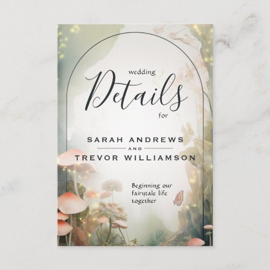 Fairy Tale Woodland Fairycore Romance Informatiekaartje (Voorkant)