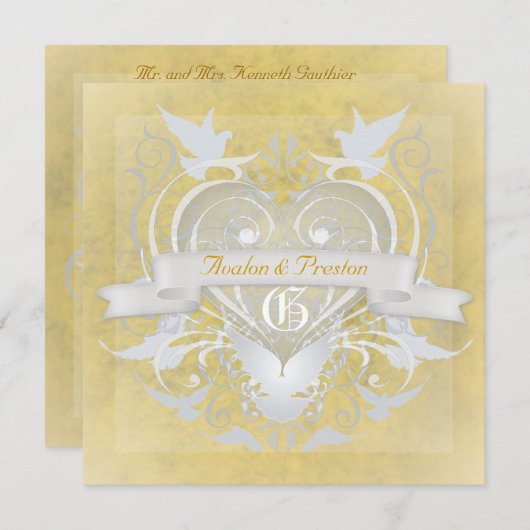 Fairy Tale Yellow Invitation Kaart (Voorkant / Achterkant)