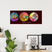 FAIRY TALEN geel roze blauw rood bruin Poster (Thuiskantoor)