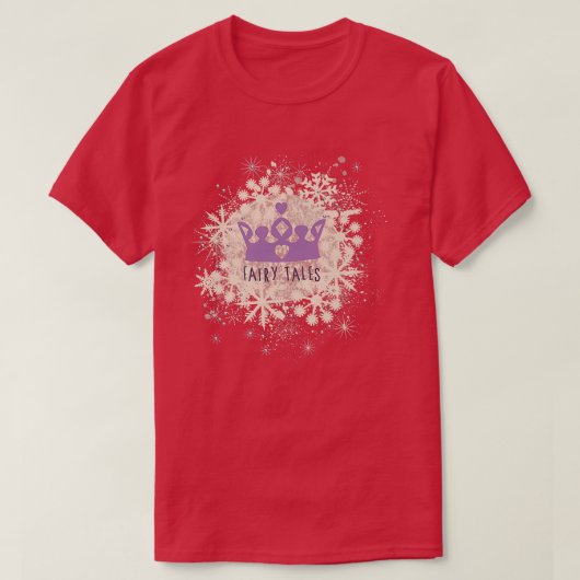 Fairy Tales Crown Princess Queen Kerstmis Snowfla T-shirt (Design voorkant)