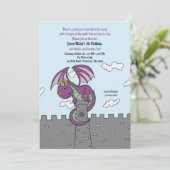 Fairy Tales Dragon Invitation Kaart (Staand voorkant)