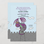 Fairy Tales Dragon Invitation Kaart (Voorkant / Achterkant)