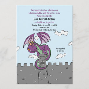 Fairy Tales Dragon Invitation Kaart