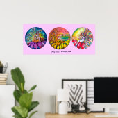 FAIRY TALES yellow roze blauw groen Poster (Thuiskantoor)