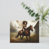 Fairy te paard briefkaart (Staand voorkant)
