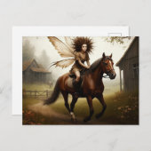 Fairy te paard briefkaart (Voorkant / Achterkant)