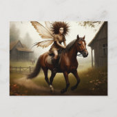 Fairy te paard briefkaart (Voorkant)