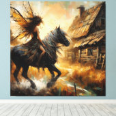 Fairy te paard canvas afdruk (Insitu (Houten vloer))