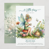 Fairy Tea Cup Wildflower Mushroom Baby Meisje Douc Kaart (Voorkant / Achterkant)