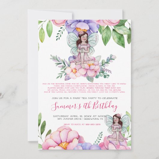 Fairy Tea Kaart (Voorkant)