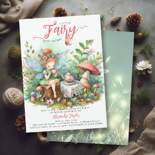 Fairy Tea Mushrooms Wild Garden Baby Girl Shower Kaart