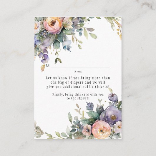 Fairy Tea Party Bloementuin Meisje Baby shower Informatiekaartje (Achterkant)