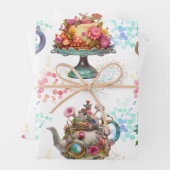 Fairy Tea Party Inpakpapier Vel (In situ)