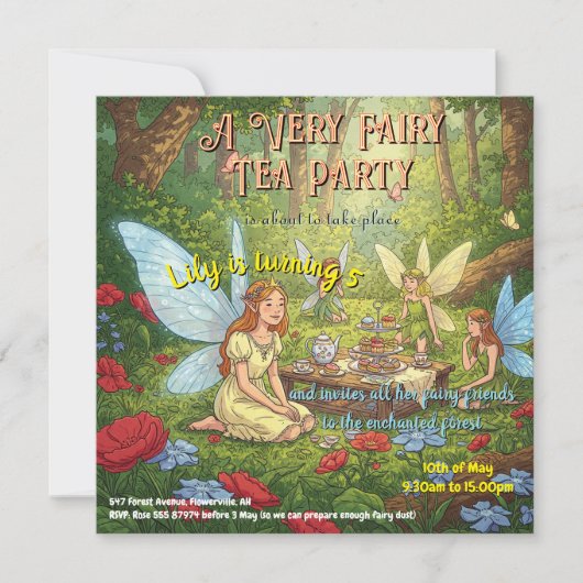 Fairy Tea Party Kaart (Voorkant)