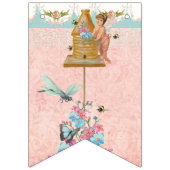 Fairy Tea Party Schattige Meisje Baby shower Party Vlaggetjes (Eerste vlag)