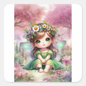 Fairy Tea Party Vierkante Sticker (Voorkant)