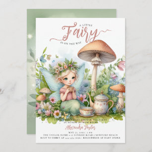 Fairy Tea Wild Paddenstoelen Bos Baby Meisje Douch Kaart