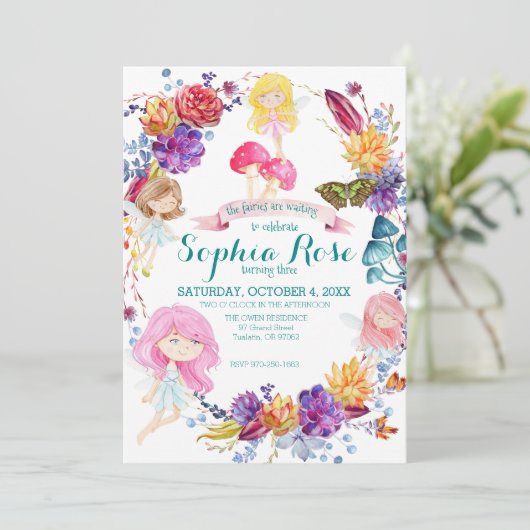 Fairy Thaise Uitnodiging (Staand voorkant)