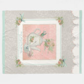 Fairy Theepot Dragonfly Wieg Baby Naam gepersonali Fleece Deken (Voorkant (Horizontaal))