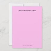 Fairy thema sleepover sluimerfeest meisjes roze kaart (Achterkant)