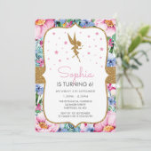 Fairy thema verjaardagsfeestje uitnodiging (Staand voorkant)