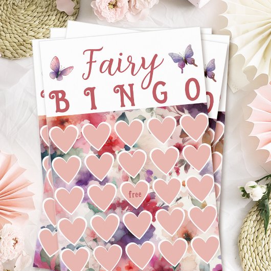 Fairy Theme Verjaardagsfeestje Bingo Kaart Spel