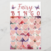 Fairy Theme Verjaardagsfeestje Bingo Kaart Spel (Voorkant)