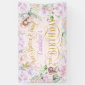 Fairy themed, meisje 2e verjaardag achtergrond spandoek (Verticaal)
