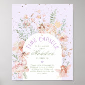 Fairy Time Capsule Whimsical Purple Birthday Poster (Voorkant)