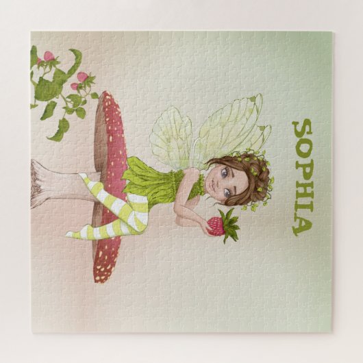 Fairy Toadstool Dark Hair Cute Personal Legpuzzel (Horizontaal)