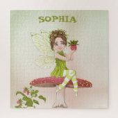 Fairy Toadstool Dark Hair Cute Personal Legpuzzel (Verticaal)